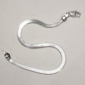 S925 Sterling Silver Herringbone Bracelet Christmas Birthday Valentines Gift NEW